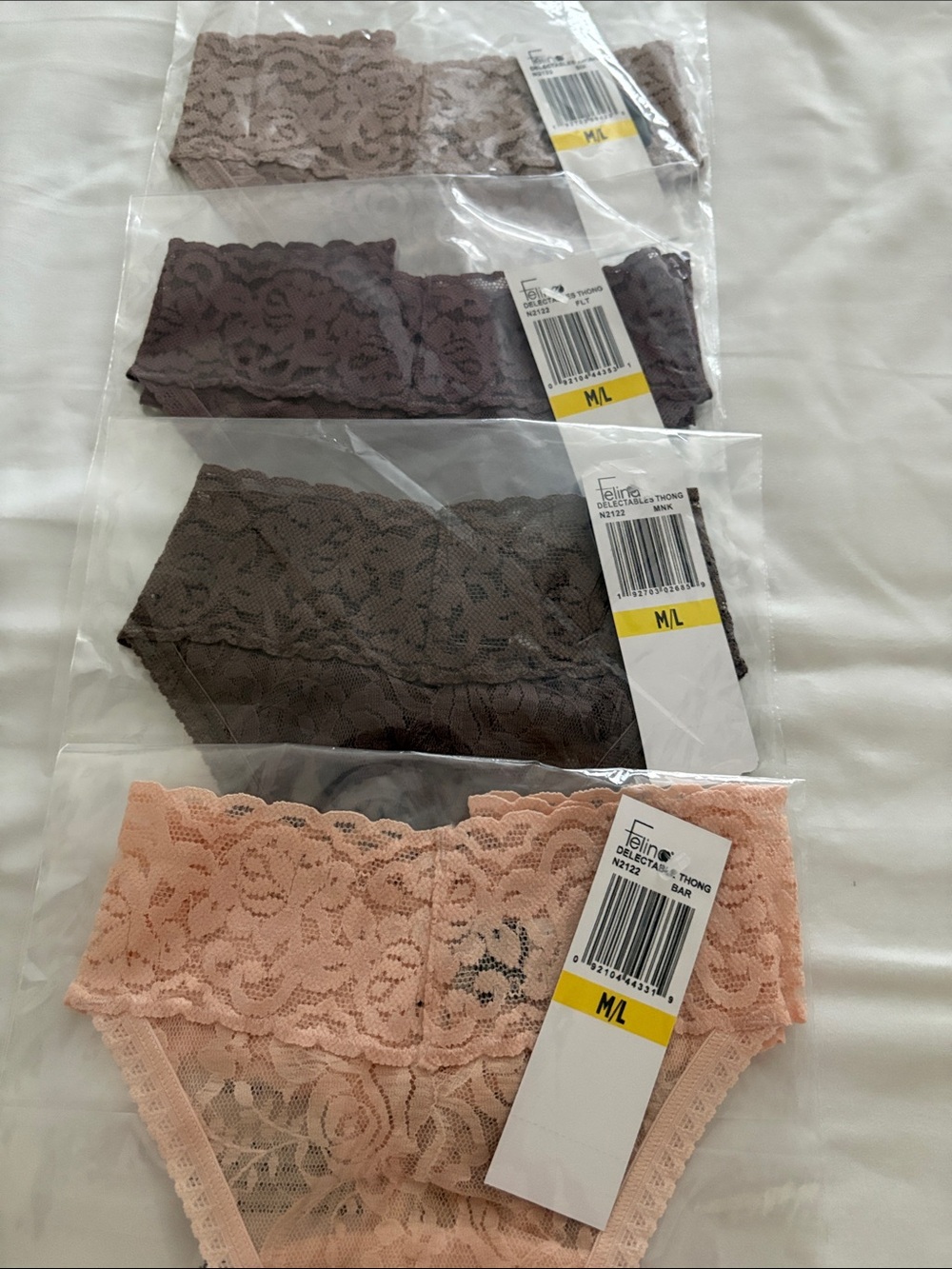 Felina Lace Bikini Briefs Set in Mauve, Chocolate, Dusty Rose, Blush